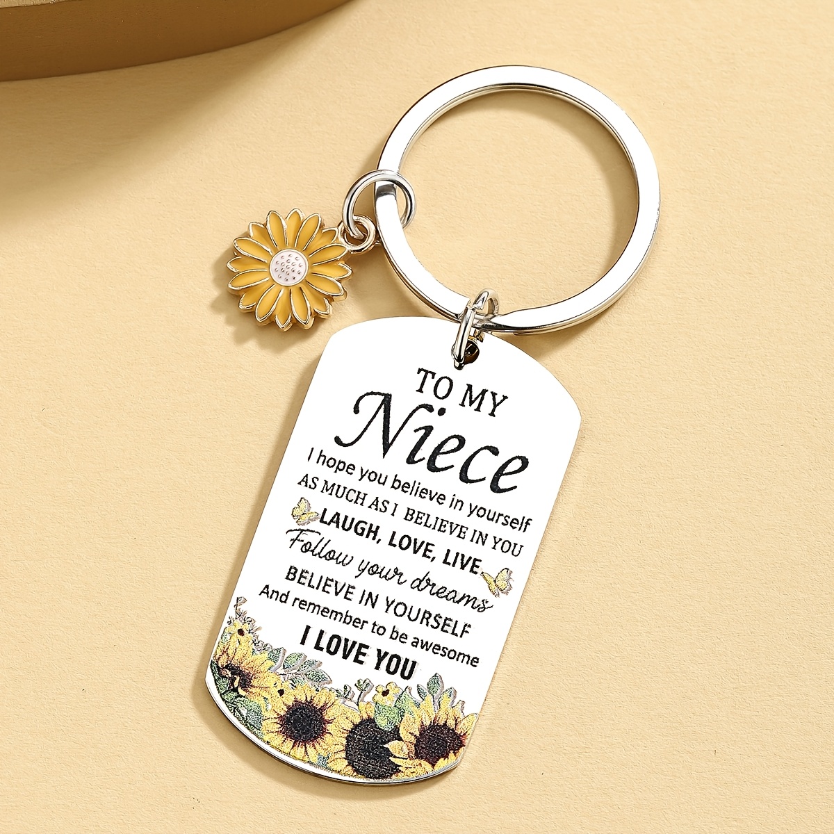TEMU Gifts From Auntie Uncle To My Nieces Keychain Love You Gift For Nieces From Aunt Christmas Birthday Gifts For Niece Adult Inspirational Keychain