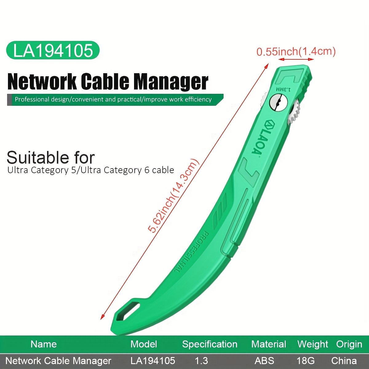 TEMU Laoa Network Cable And Crimper Tool, Plastic Material, /6 Class Ethernet , Fiber Optic Cable Organizer For Server, Telephone Rack Mounting