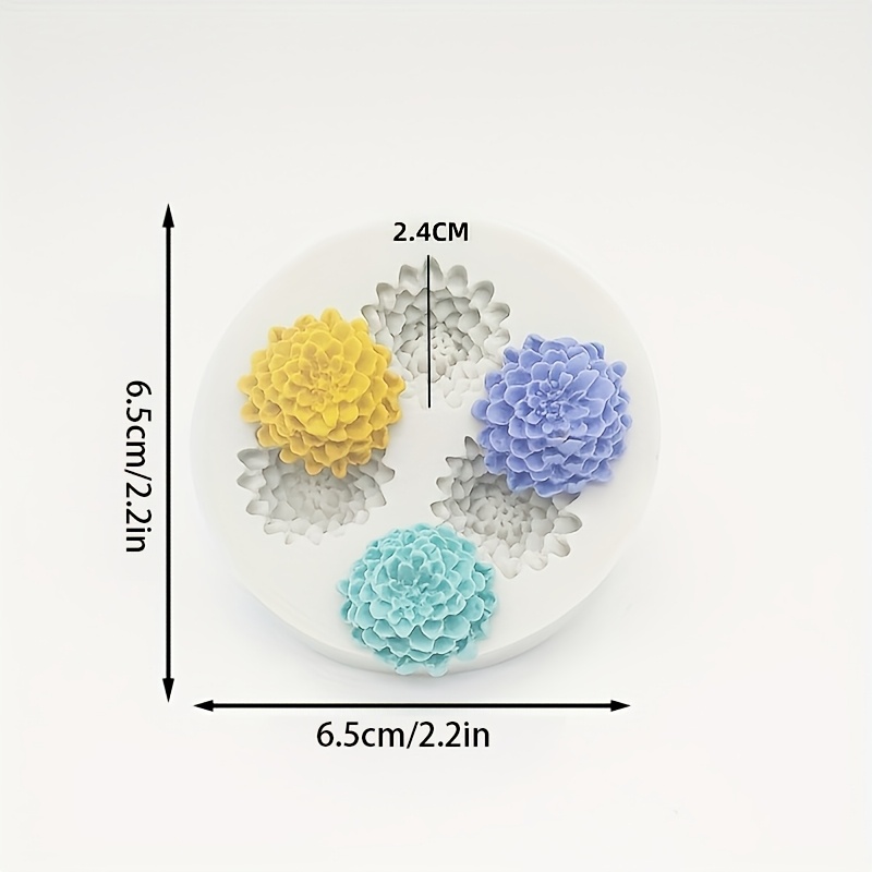 Image of 1pc Gray 3-daisy Flower Shaped Silicone Mold, Suitable For Resin, Clay Polymer Production, Resin Liquid Mold, Easy Demolding, Reusable