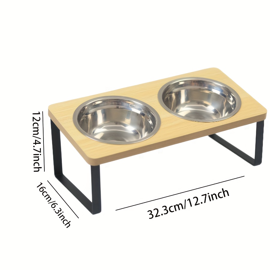 TEMU Elevated Pet Feeder For Cats And Dogs - Neck-friendly, Anti-tip Slanted Bowl For Food And Water