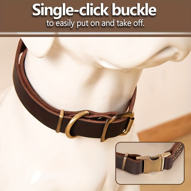 Heavy Duty Metal Dog Collar with Quick Release Buckle