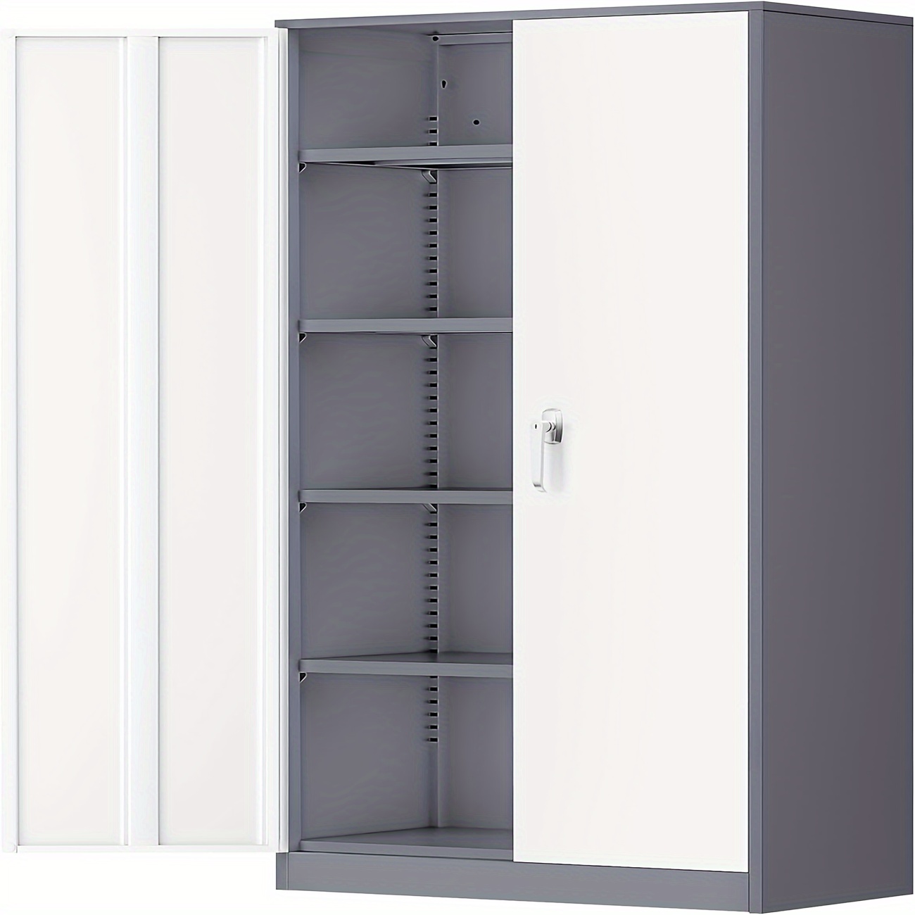 

Metal Garage Storage Cabinet, Steel Lockable And Shelves, Office Storage Cabinet Tall Metal Cabinet For Garage Office School Gym Warehouse Garage Storage