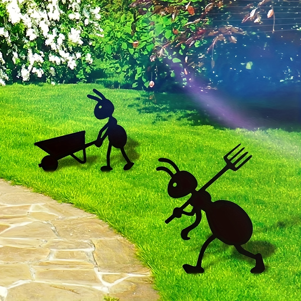 

Iron Ant Garden Stake Decoration, Outdoor Metal Art For Backyard Lawn, Universal Holiday Decor Without Electricity, No Feathers - 1pc Black Ant Yard Ornament