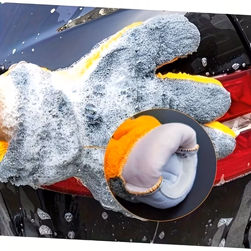 1pc coral velvet car wash gloves ultra reusable soft absorbent five finger design for car detailing dust removal manual cleaning tools car cleaning accessories Product details 3