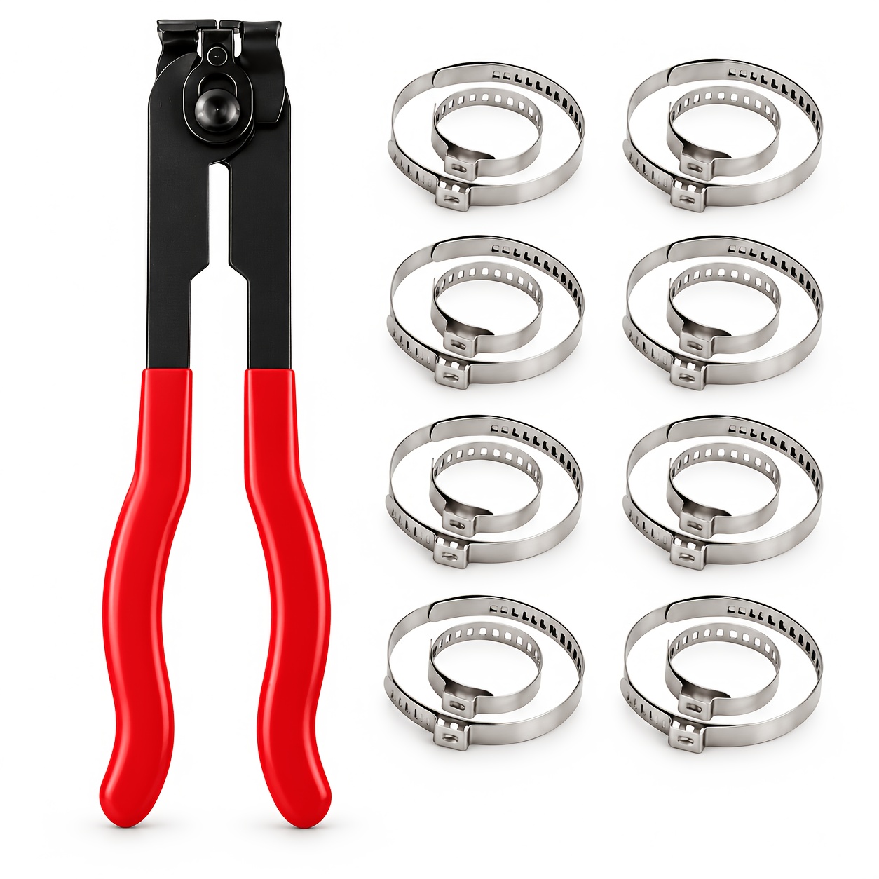 TEMU 10pcs Cv Connector Shaft Clamp Tool And Crimp Strap Set - Durable Non-rechargeable Material, Ear Prolonged, Suitable For Most Automobiles And -