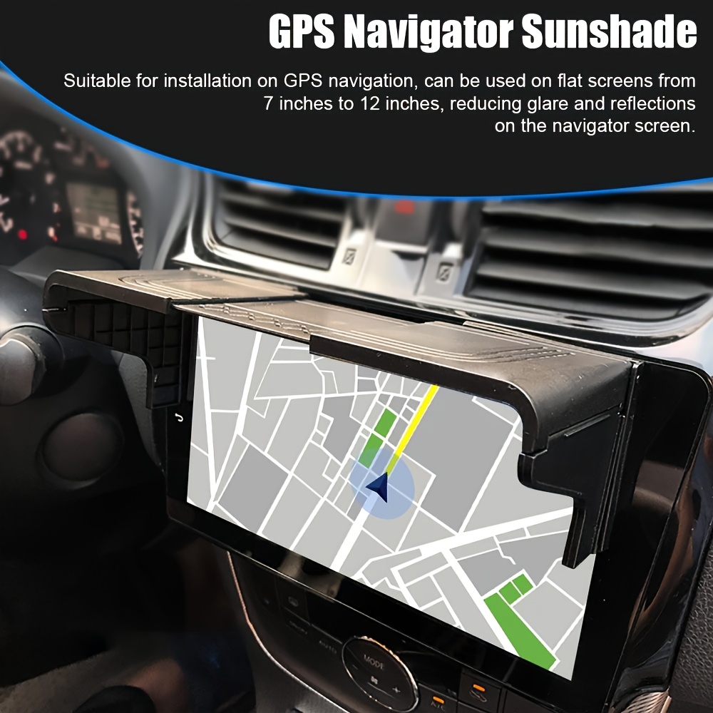 TEMU Suitable For 17.78-30.48cm Car Player Sun Visor Cover, Gps Display Screen, Radio Audio Sunshade, Interior Sunshade Accessory, Type, Car Sunshade