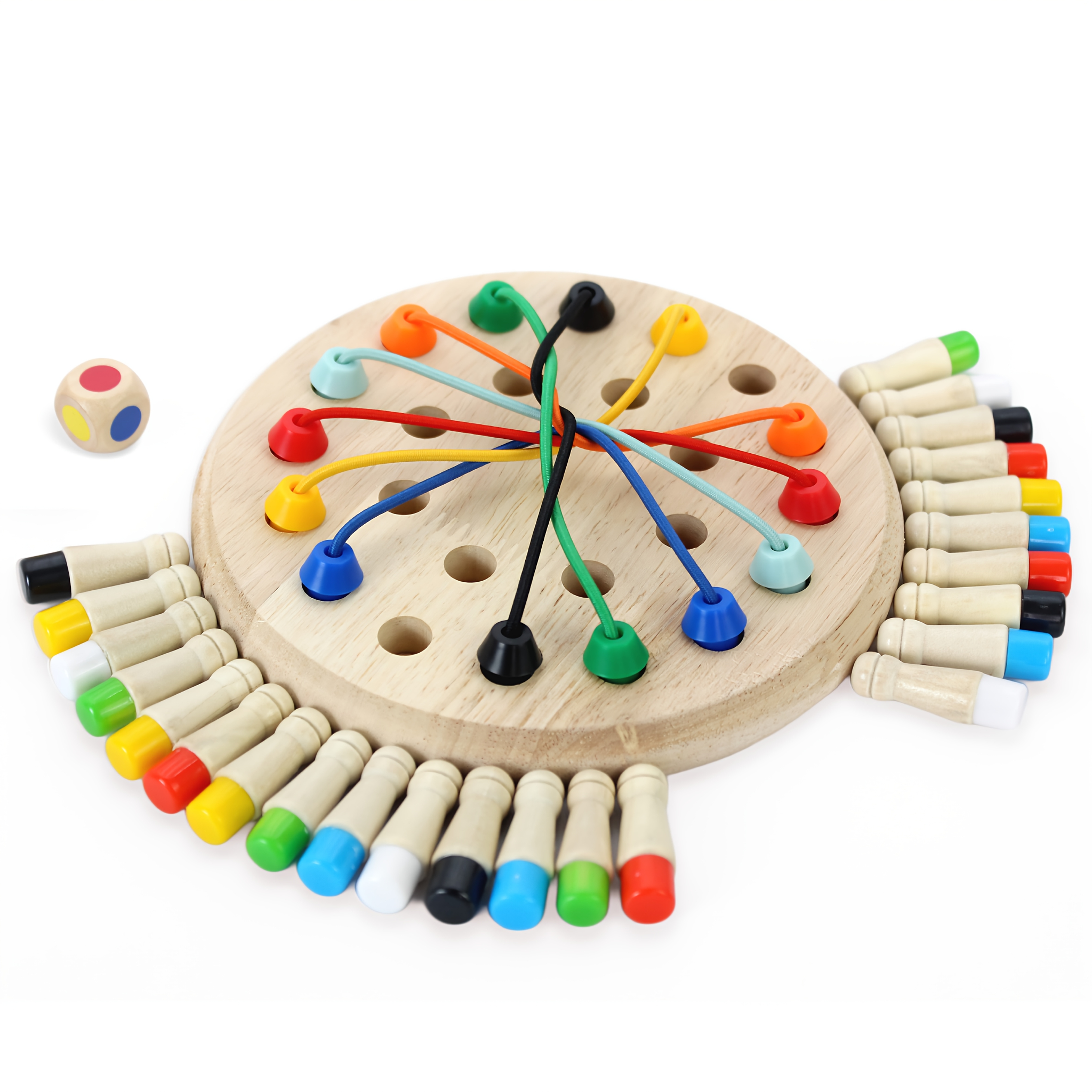Image of Wooden 2-in-1 Memory Chess Rope Unwinding Challenge Is A Science Education Toy. A Board Game For Family Aggregation Travel Interaction, Ideal Birthday Or Holiday Gifts For Boys And Girls
