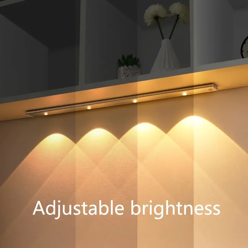 1pc under cabinet lighting motion sensor indoor light closet lights cats eye hill light three different lighting colors adjustable brightness usb charging suitable for lighting in bedrooms living rooms kitchens cabinets etc Product details 4