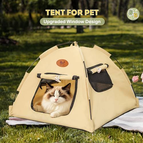 cat tent bed pet summer tent for cats and dogs curtain design for ventilation and in 3 sizes and 2 colors