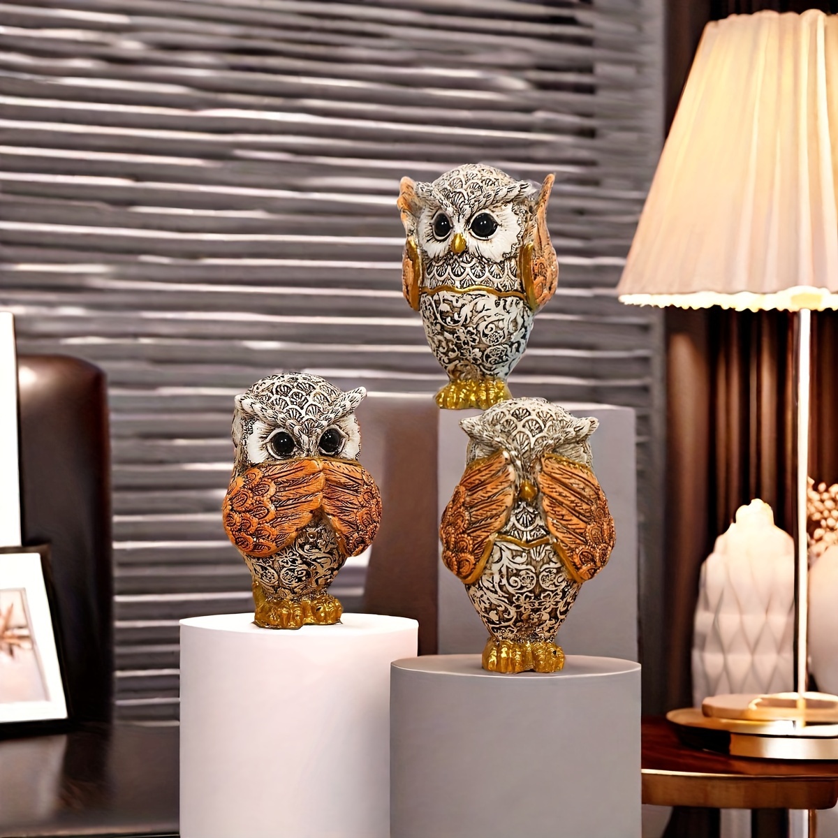 

3pcs, Owl Crafts Ornaments, Desktop Decorations, Owl Small , Car Desktop Decor , Desktop Computer Decor, Decor, Desktop Decor