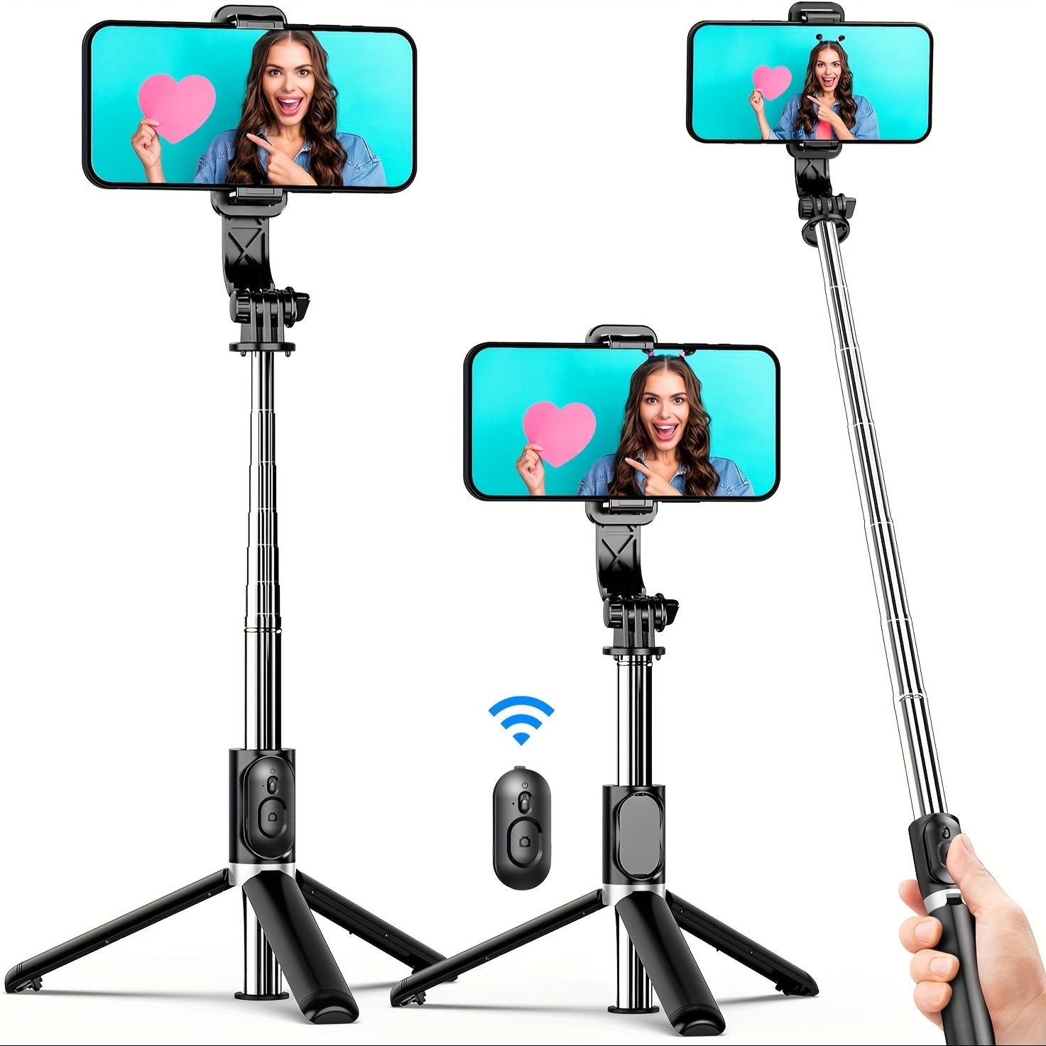 

67" Phone Tripod, Tripod For Selfie Stick Tripod With Remote, Extendable Phone Tripod Stand, 360° Rotating Tripod Stand For Travel, Recording, Camera, Compatible