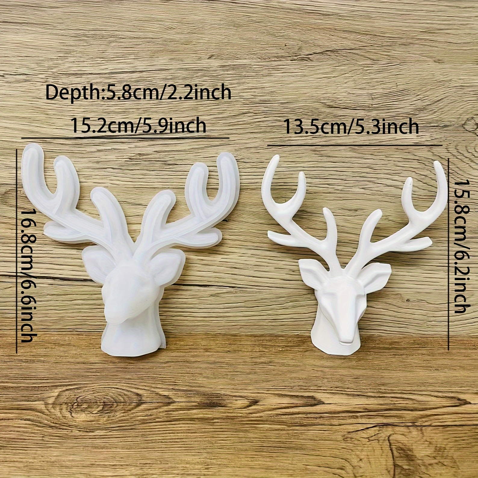 TEMU Resin Silicone Mold-deer Head Christmas Deer Elk Silicone Casting Molds Concrete Molds Silicone Animal Molds Christmas Decorations Antler Molds
