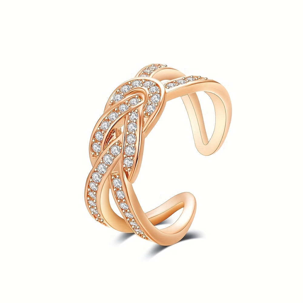 Adjustable Open Ring with Cubic Zirconia Copper Nautical Theme August Birthstone