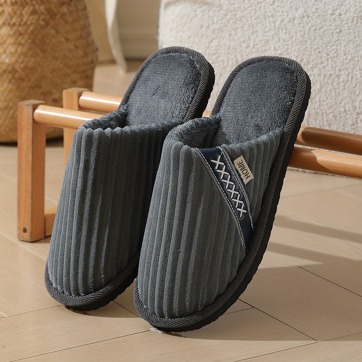 Men's/Unisex Winter Thermal Slippers with Non-Slip Sole - Heavy-Duty Thick Warm Indoor/Outdoor House, All-Season Comfortable Booties for Cold Floors, & (Casual/Business) - Easy Slip-On Design, Male/Female Use