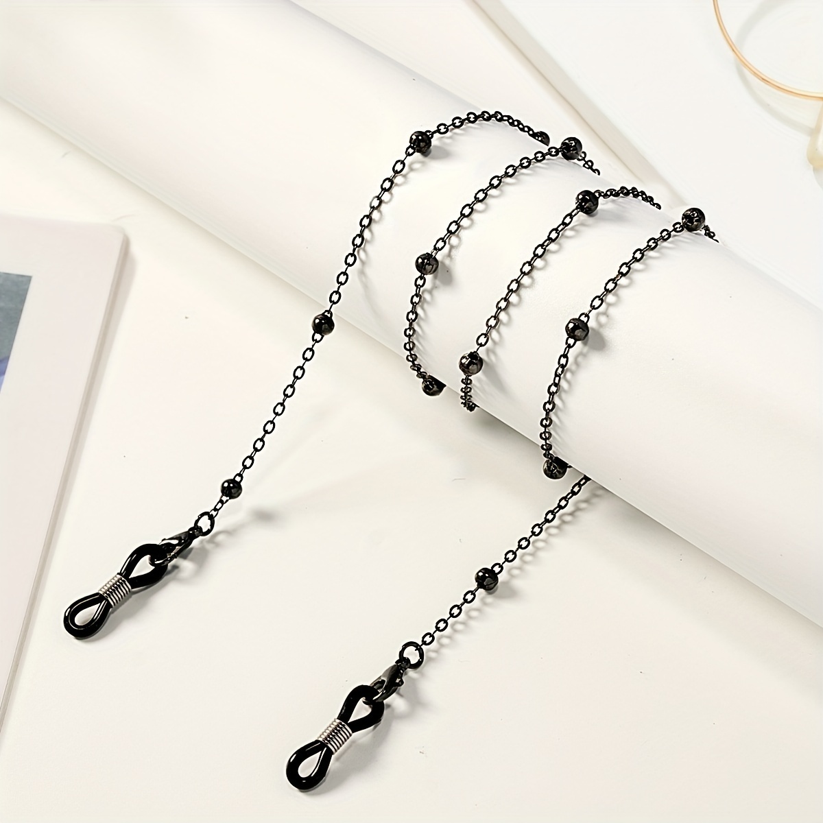 Image of Mask Chain And Glasses Chain With Ball Beads To Prevent Loss, Includes Hanging Strap And Neck Cord (glasses Not Included)