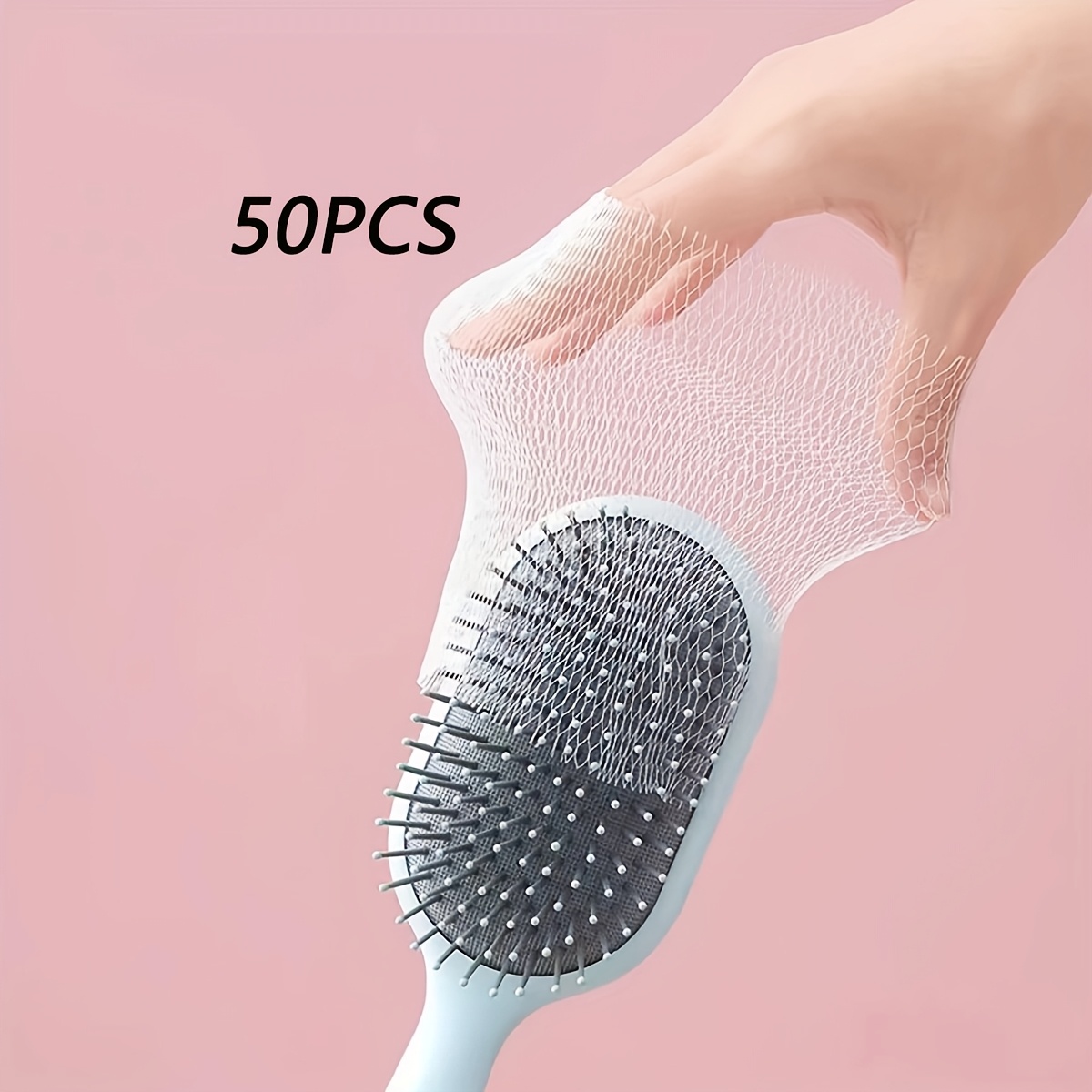 50pcs Comb Cleaning Mesh, Air Cushion Comb, Air Bladder Curling Comb Cleaning Tool, Cylindrical Comb Cleaning Mesh