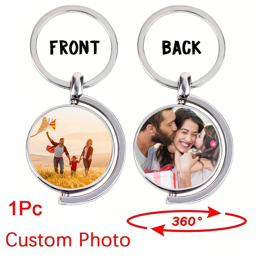 TEMU Portachiavi personalizzato con foto, portachiavi personalizzato gradi, portachiavi con foto personalizzata per , moglie, famiglia, regalo di