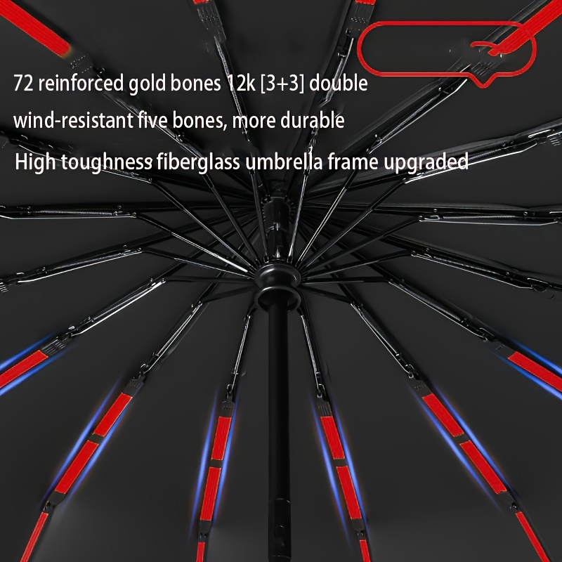 Automatische paraplu met 72 versterkte baleinen