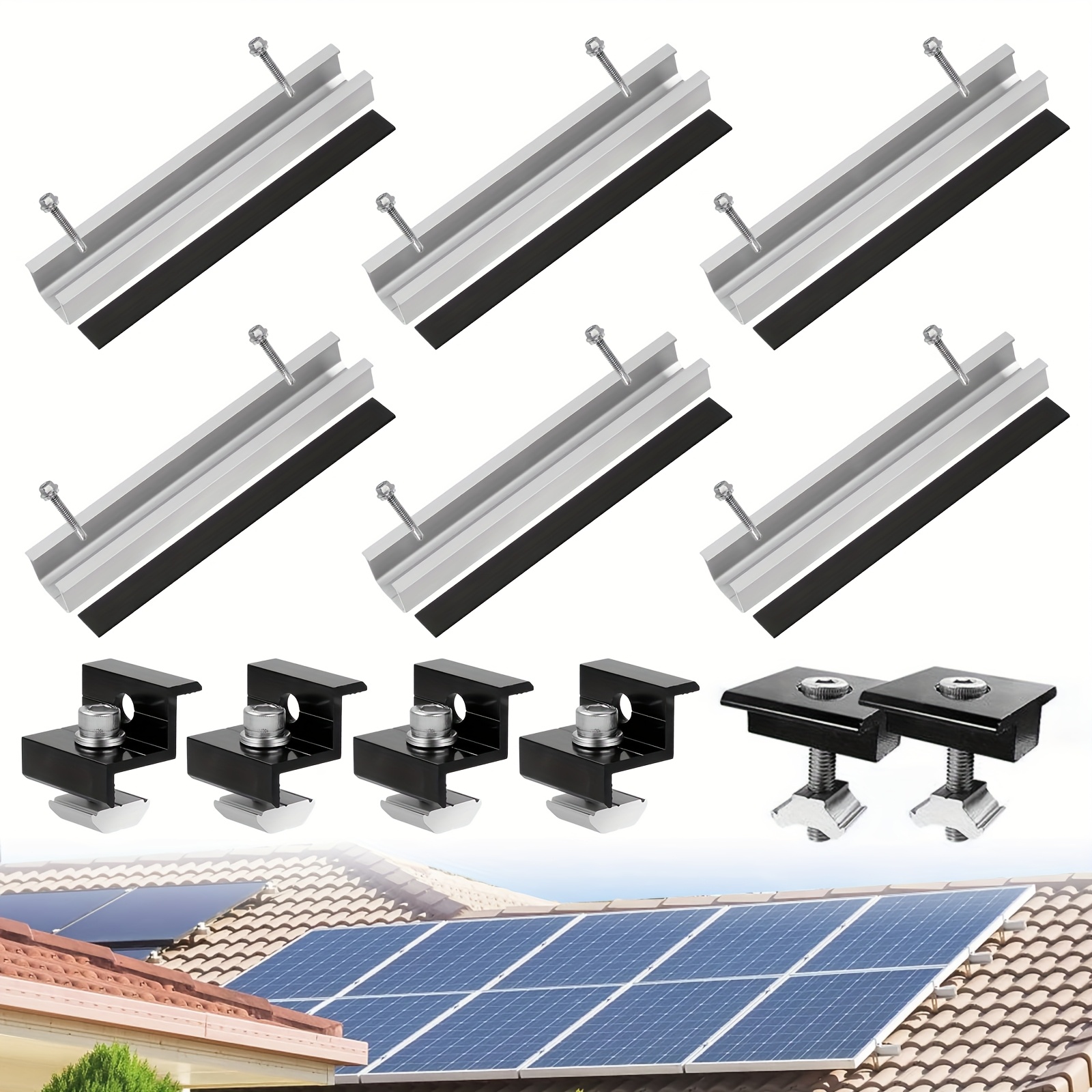 Support Fixation Panneau Solaire CNCYEAH Lot De 2 Supports De Panneau Solaire 104 Cm - En Support Panneau Solaire Camping Car