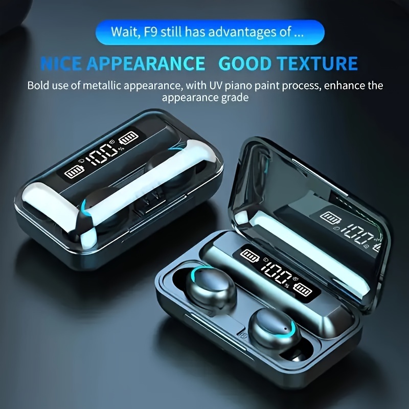 

Wireless Earbuds F9, Hifi Sound, Led Display, Touch Control, With Power Bank Function, In-ear Headphones With Built-in Microphone, Magnetic Cover, Portable Charging Case