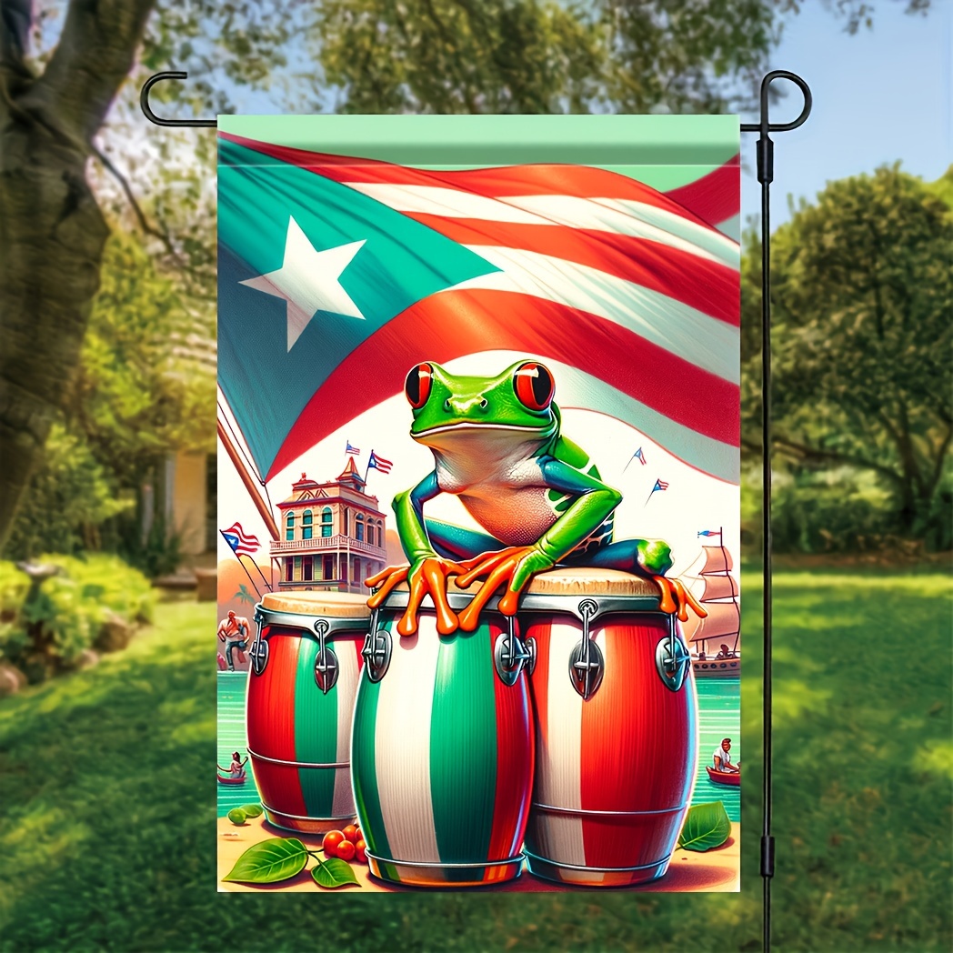 

Puerto Rico Flag Tree Frog Welcome Garden Flag - 18x12 Inch, Double Flag, Lawn Flag, Outdoor Decoration, Home Decoration, Yard Decoration (flagpole Not Included)