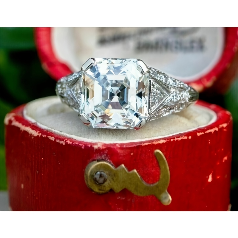 TEMU 1pc Bezel Setting 3 Carat Moissanite Ring - Luxury Simple And Stylish For Men, Same Design For Women, Suitable For Daily Wear, Perfect Gift For