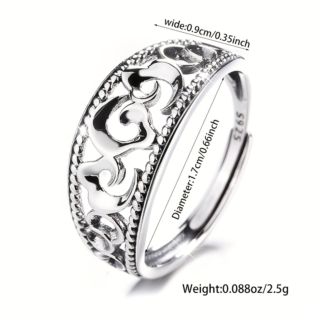 925 Silver Vintage Cloud Pattern Ring for Women