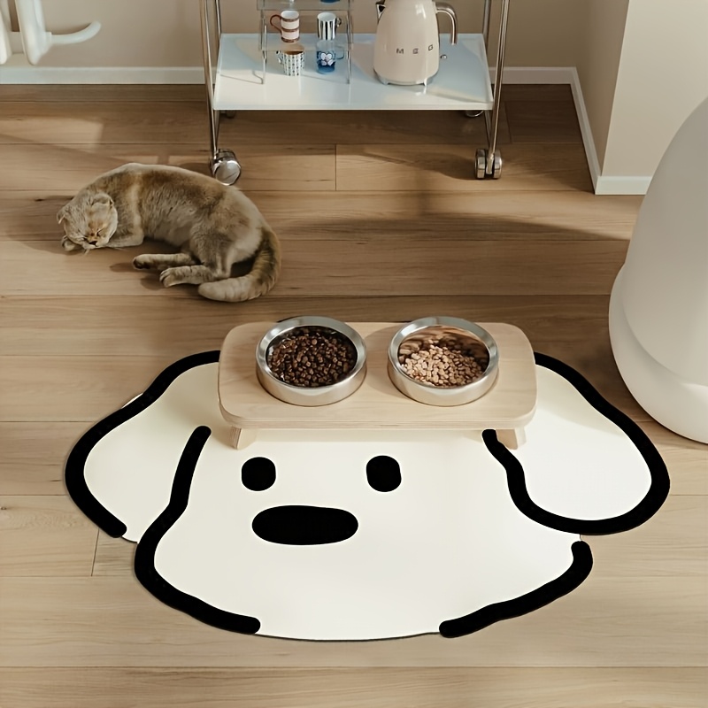 

Tapis d'Alimentation pour Animaux en au Design Visage de Chien - Absorbant, Antidérapant, Parfait pour de Nourriture & d'Eau, Idéal pour Chats & Chiens, Divers Styles Disponibles