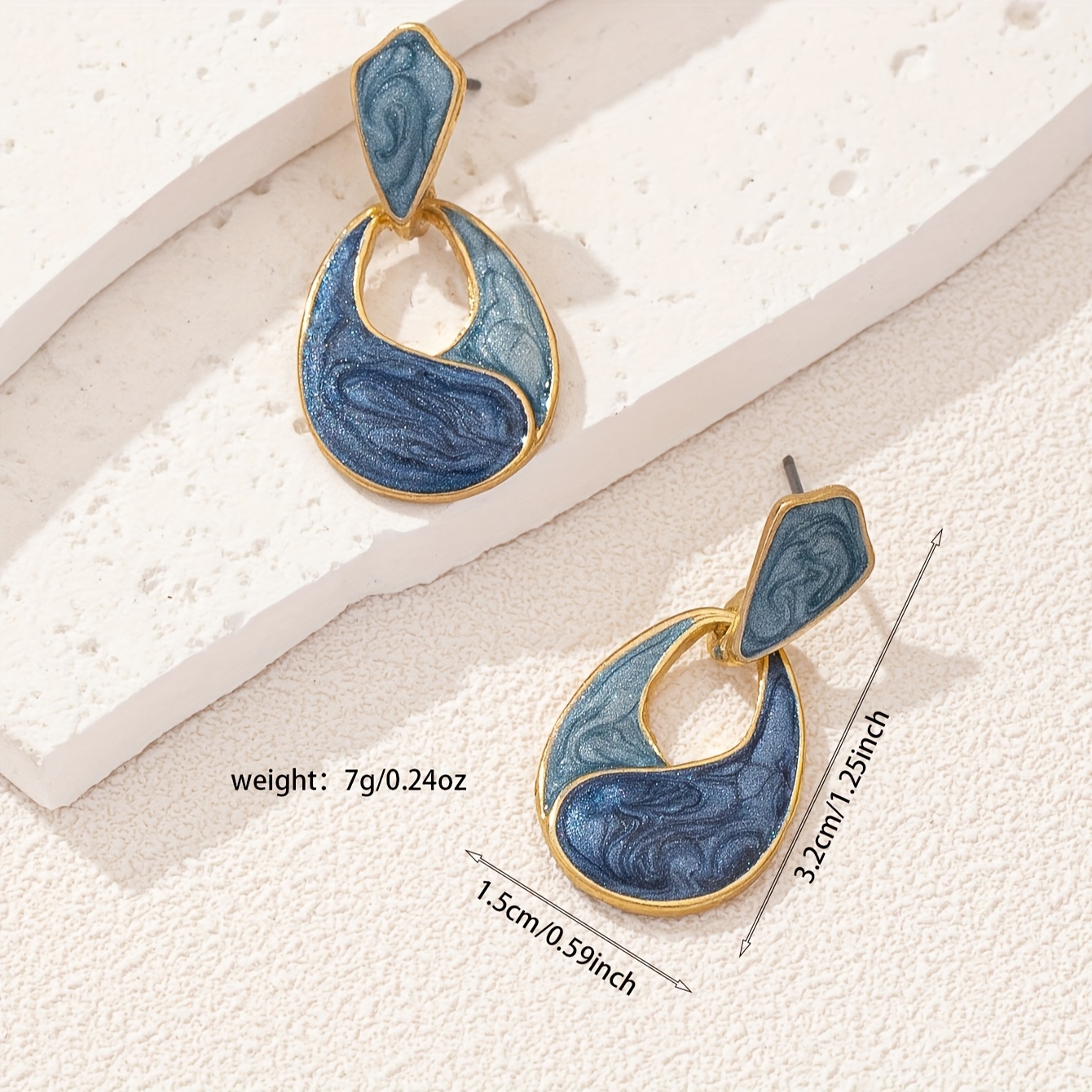 Boho Geometric Drop Earrings Lightweight Resin & Zinc Alloy