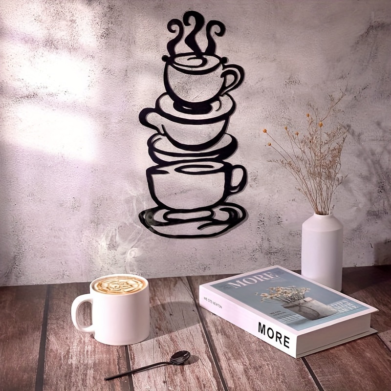 Coffee Cup Wall Art Metal Wall Sign Aesthetic Wall Decor - Temu