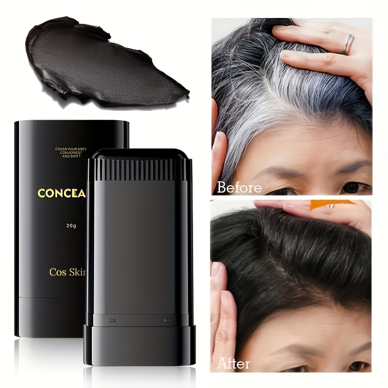 CONCEALA Bâton de teinture capillaire avec peigne intégré - Applicateur facile à torsader, résistant à l'eau et à la transpiration, couleur longue durée, recouvre le gris, comprend du squalane d'origine végétale, parfait pour les retouches en déplacement, 3 nuances disponibles