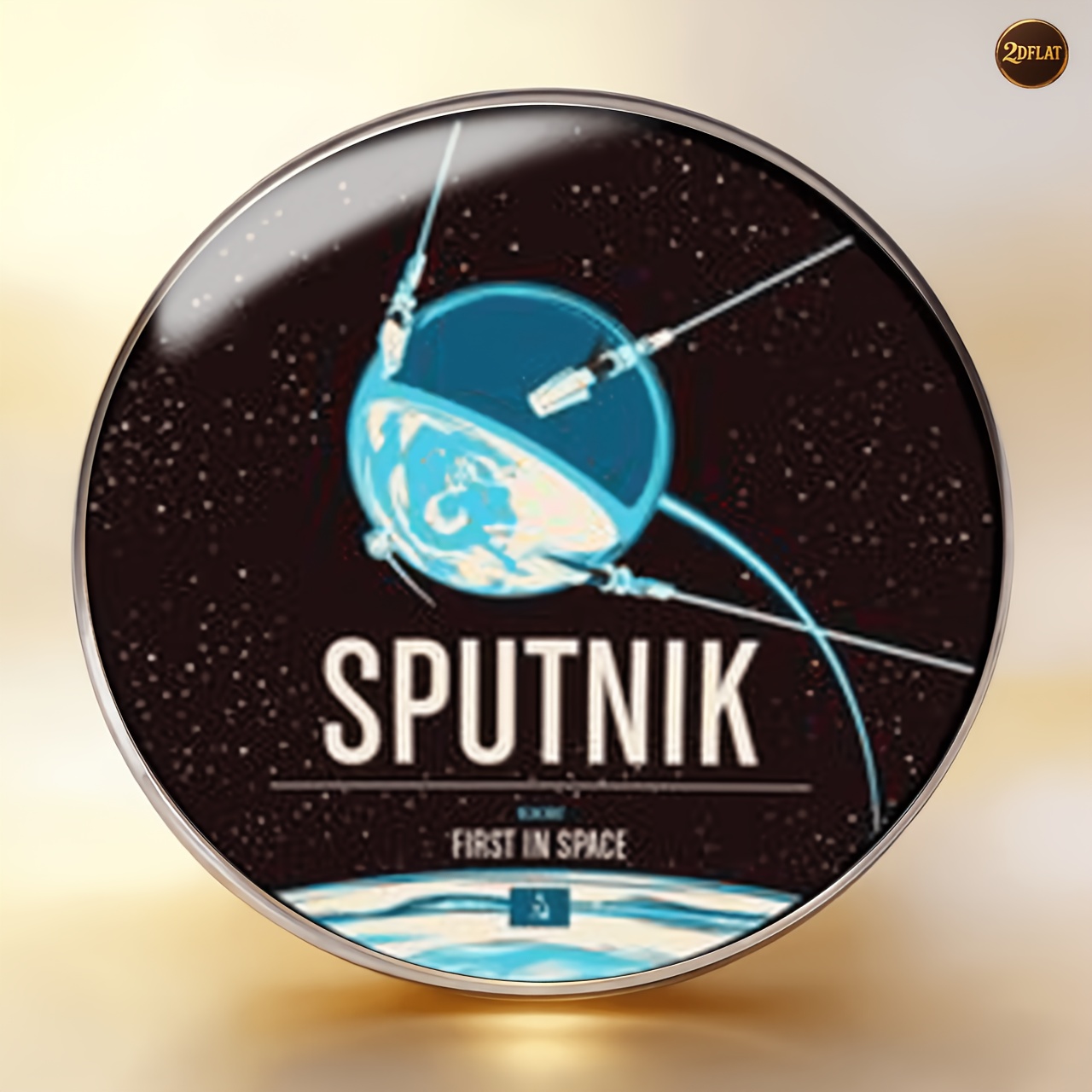 TEMU 2d Flat, 1pc Retro Style Sputnik 1 Theme Stainless Steel Brooch Pin, Space Enthusiast Collectible Commemorative Brooch Jewelry Unisex, Vintage