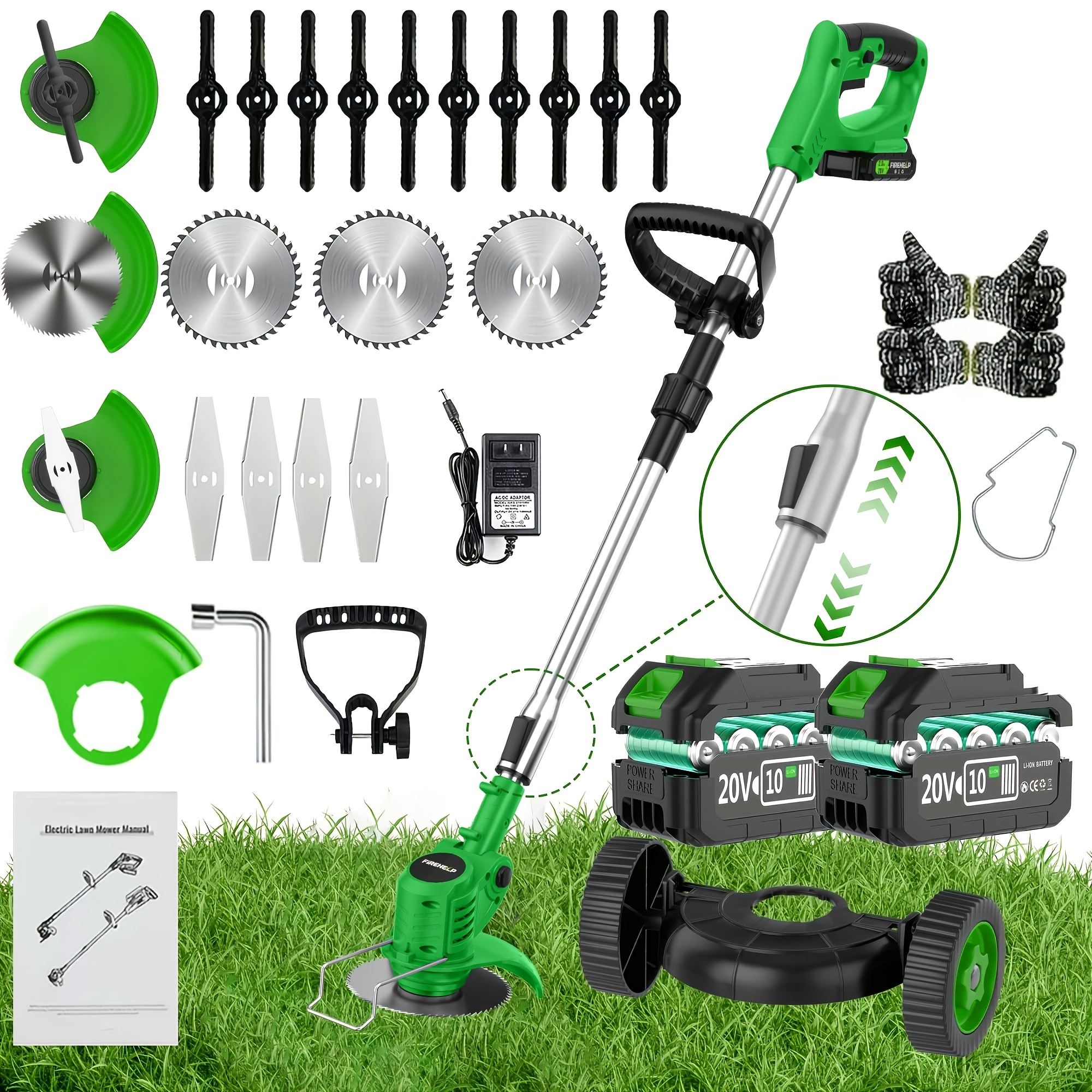 3in1 cordless lawn trimmer multi functional   trimmer grass cutter ultralightweight design rotatable side   function foldable structure for     with two large capacity batteries an   for small yards