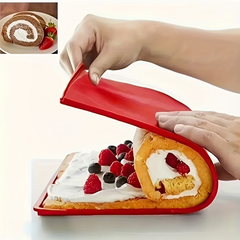 

1pc, Non-stick And Reusable Swiss Roll Cake Mat, Silicone Baking Mat, Versatile, Heat-resistant, Dishwasher-safe Kitchen Tool For Easy Desserts