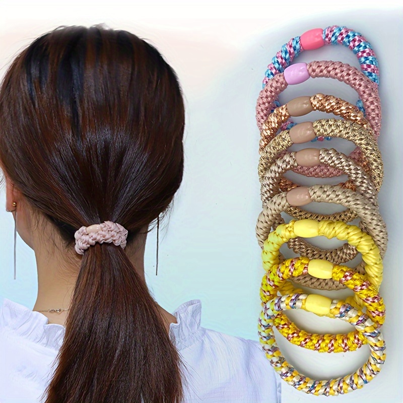 

Elegant 10/20-pack Braided Hair Ties - High Elasticity, Colorful & Thick Ponytail Holders For Women And Girls Hair Accessories For Women Hair Pieces For Women