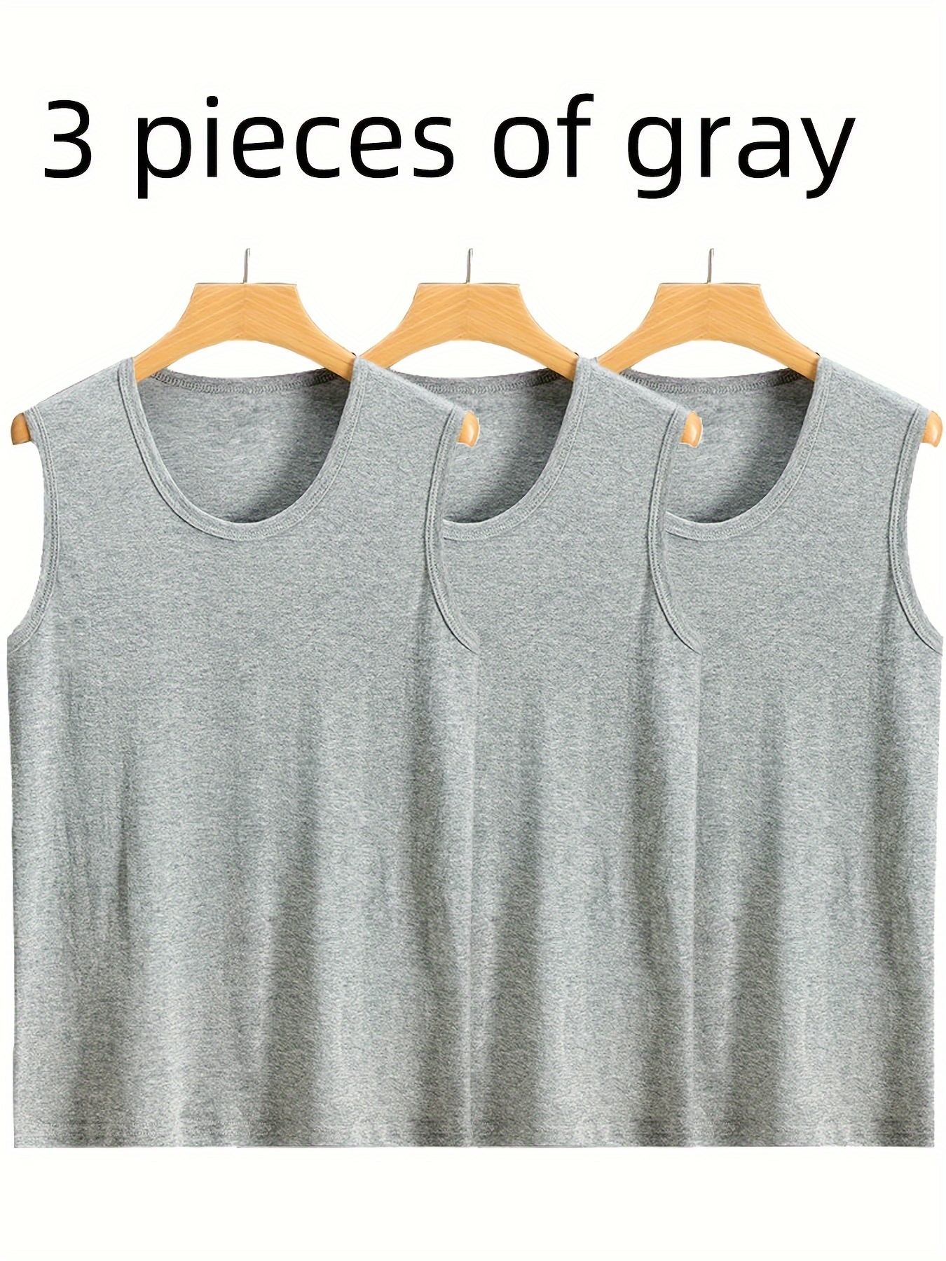 3 pack mens sleeveless tank tops breathable comfortable polyester spandex blend solid color crew neck   knit fabric skinny fit daily casual   95 polyester 5 spandex 3pcs mixed colors