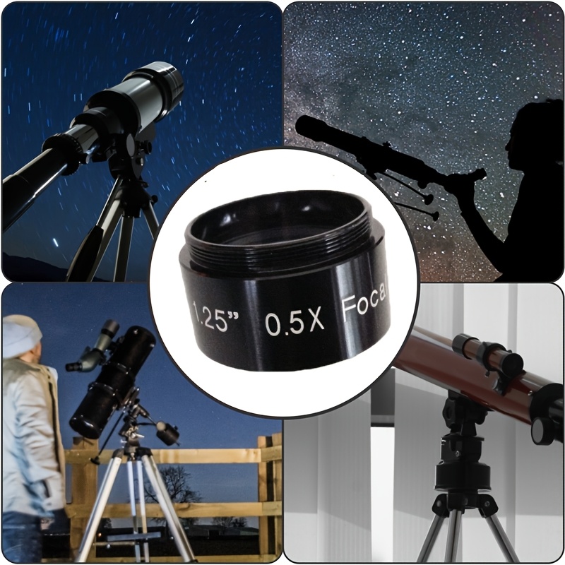0 5x   length reducer for telescopes 1 25   attenuating lens     clear glass lens     astronomy enthusiasts night sky observation sleek cylindrical design  
