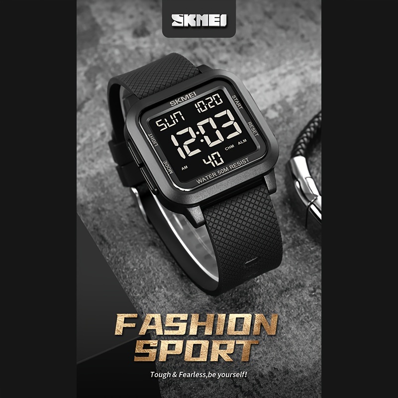 

Skmei Multi-functional Digital Watch - Waterproof, Men And Women, With Features.