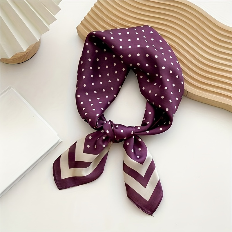 

Elegant Polka Dot Satin Square Scarf For Women - Soft, Lightweight & Versatile Fashion Accessory | Windproof & Sun-protective | Red/black