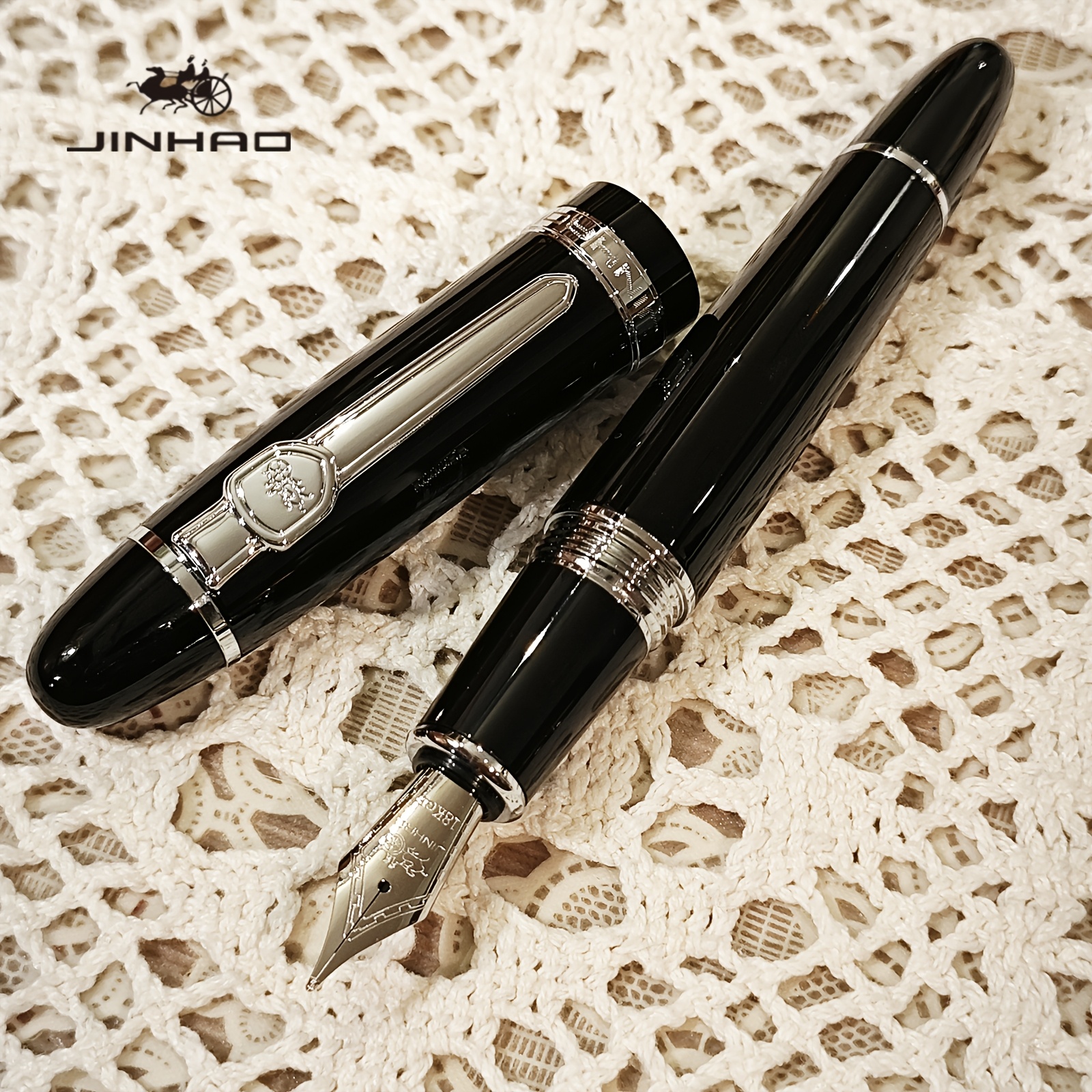 TEMU 1 шт. Jinhao 159 Велика важка ручка з конвертером для чорнила, колекція для підписів, каліграфічна ручка для