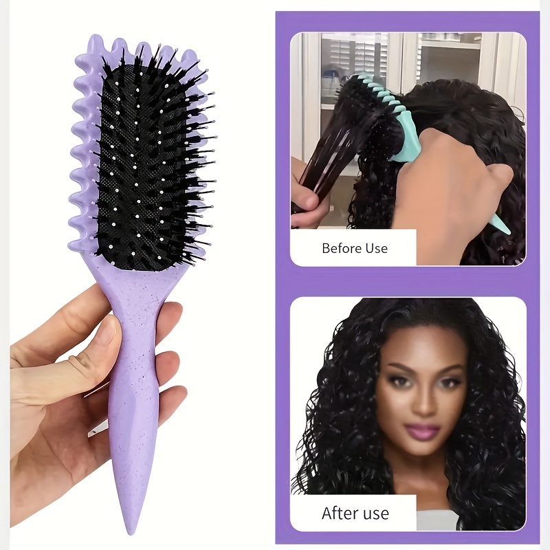 

1pc Women's Hair Styling Brush For Normal Hair - Detachable Bounce Comb Design With Soft Air Cushion Base - Ideal Gift For Moms, Sisters, Girlfriends - Creates Variety Of Curly Hairstyles
