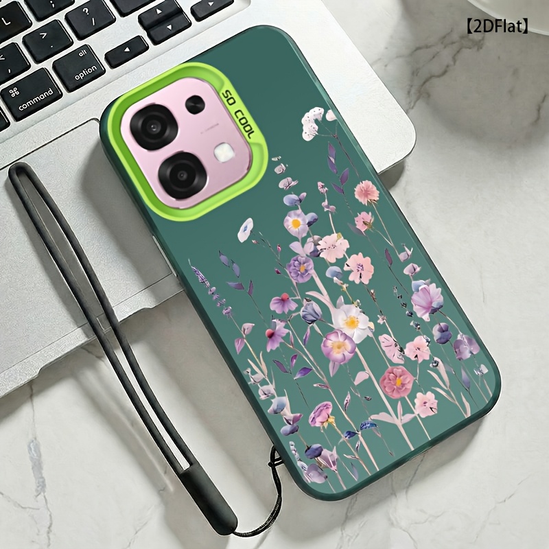 TEMU Phone Case - Compatible With Oppo A6 Pro 5g/ A79 5g/a6x/a5x 5g/a38/a96 4g, 2d Flat, Anti-fall Durable Colorful Lanyard Phone Case, 2pcs Set: 1