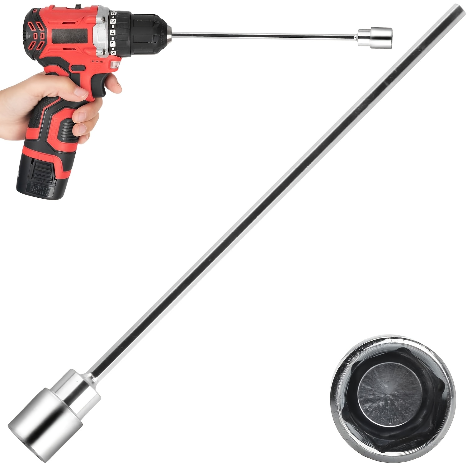 E-shop 45CM Eckstabilisierungs-Fahrradwagen-Bein-Winder Bohrmaschinenzubehör - Ständer-Wickler-Verlängerung 19mm Elektrobohrmaschine -