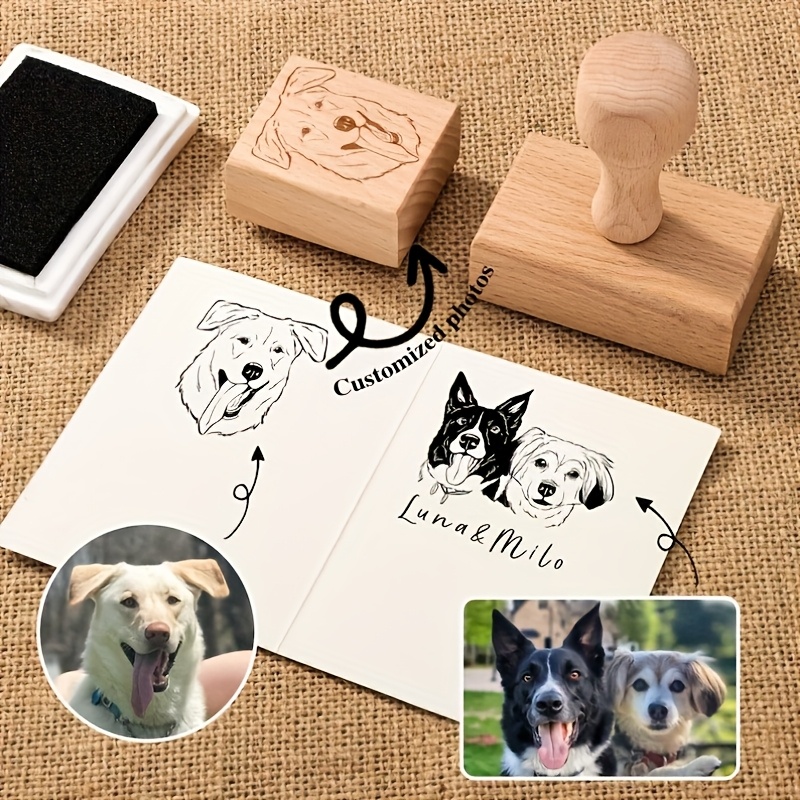 

Custom Pet Stamp From Photo - Hand- , Ideal Gift For Dog Lovers, Face Stamp, Wood, Chinese New Year & Grandparents Day