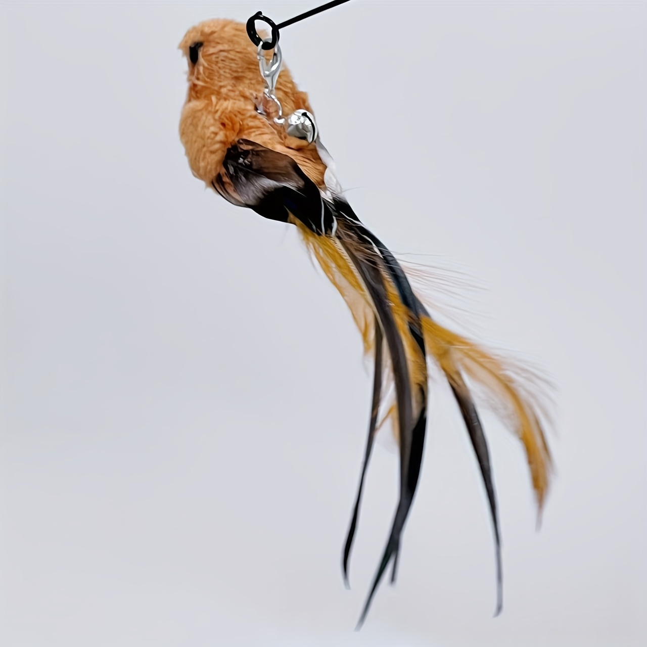Bird Replacement Heads for Cat Toys, Artificial Feather Material, Replacement Teaser Head for Cat Wand Bird with Bell, Sturdy Cat Toy for Indoor Entertaining, Without Battery