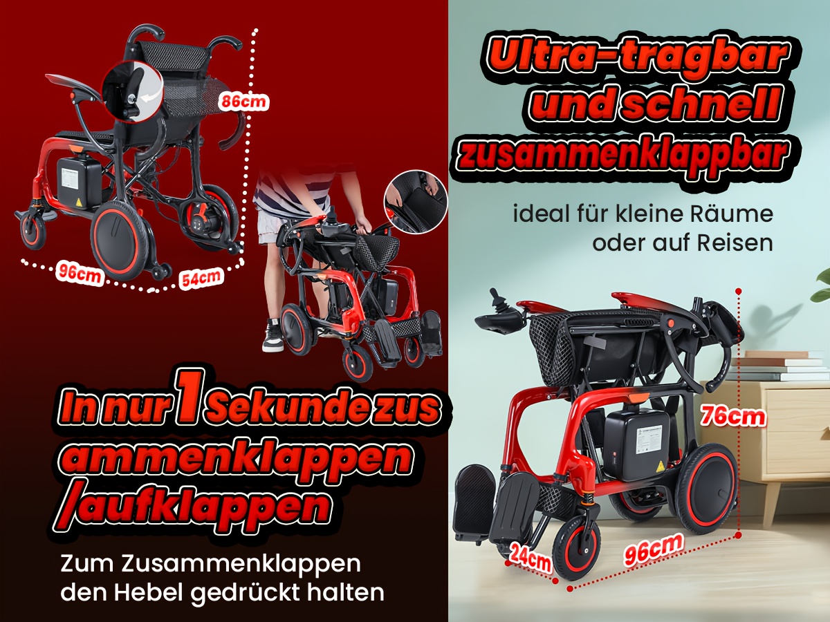 2026 foldable carbon fiber electric wheelchair weighing 13 75kg supports up to 120kg 24ah battery 2 12 with a 48km range   with a backpack dust cover anti decubitus cushion and thickened seat cushion for the and disabled Product details 12