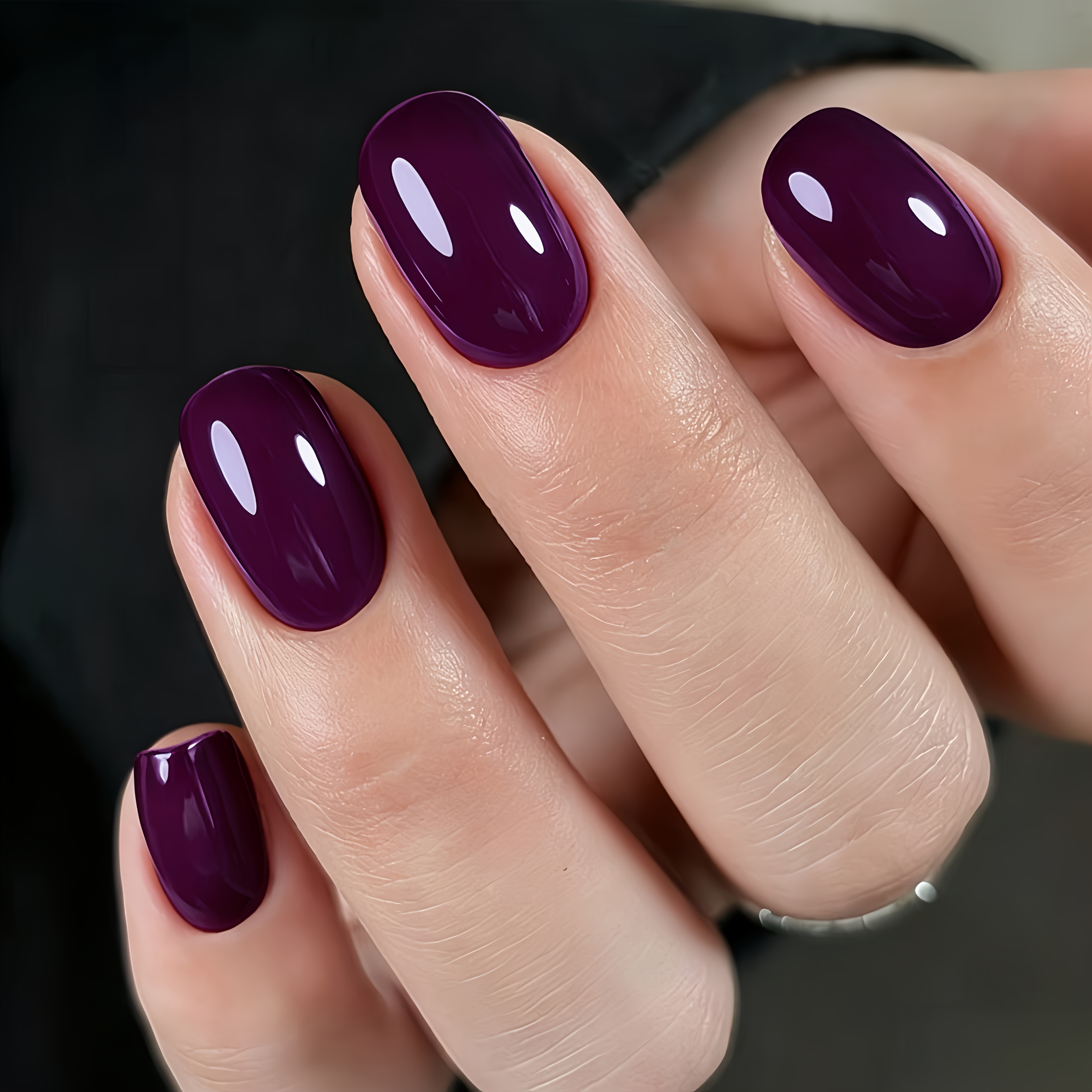 TEMU 25pcs Set: 24 Press-on Nails + 1 Nail Gel. Dark Purple Short Square Style, "purple Aura" Elegant Purple Nail Care Kit For Women. Suitable For