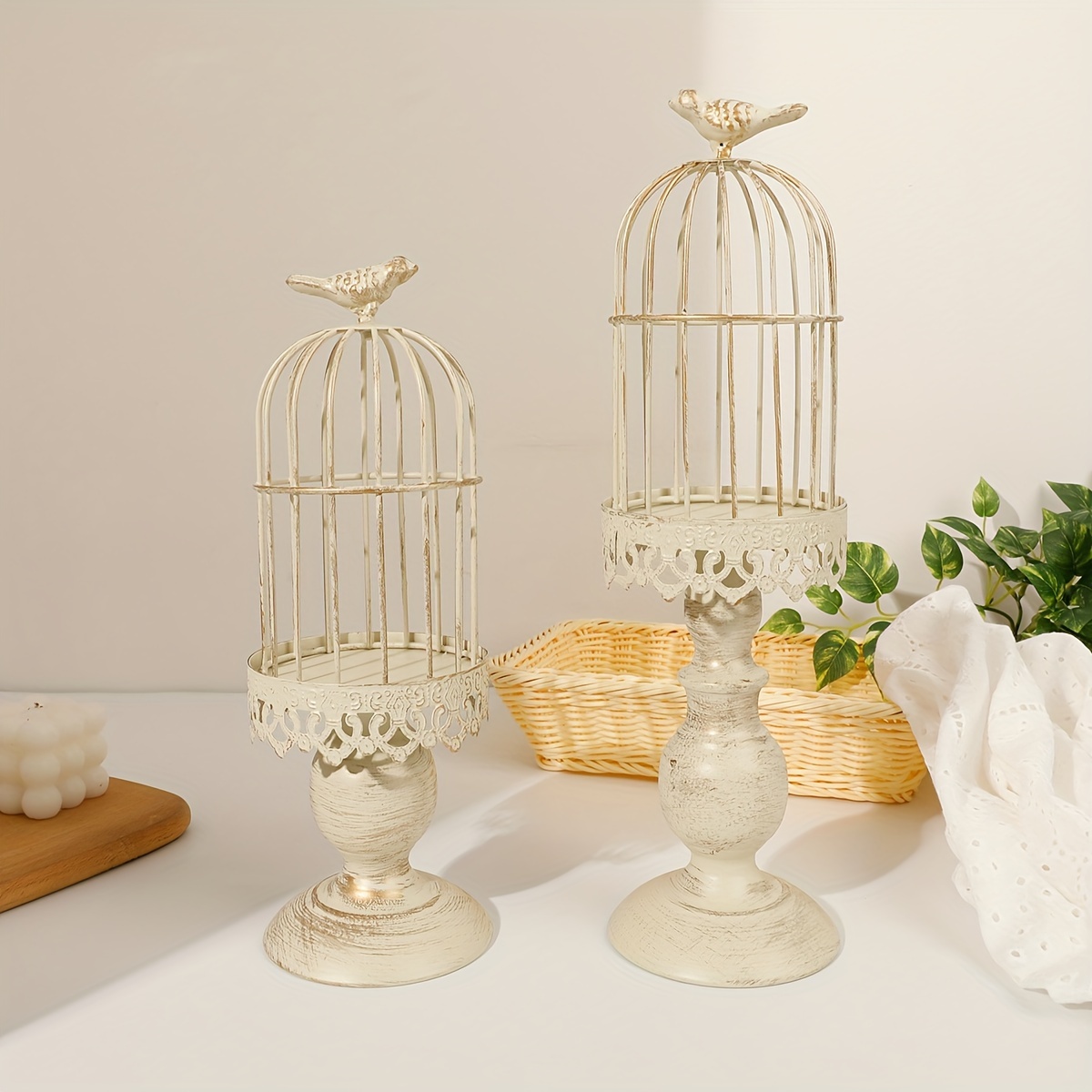 1pc Decorative Birdcage Candle Holders For Tealight Candles 13 8in