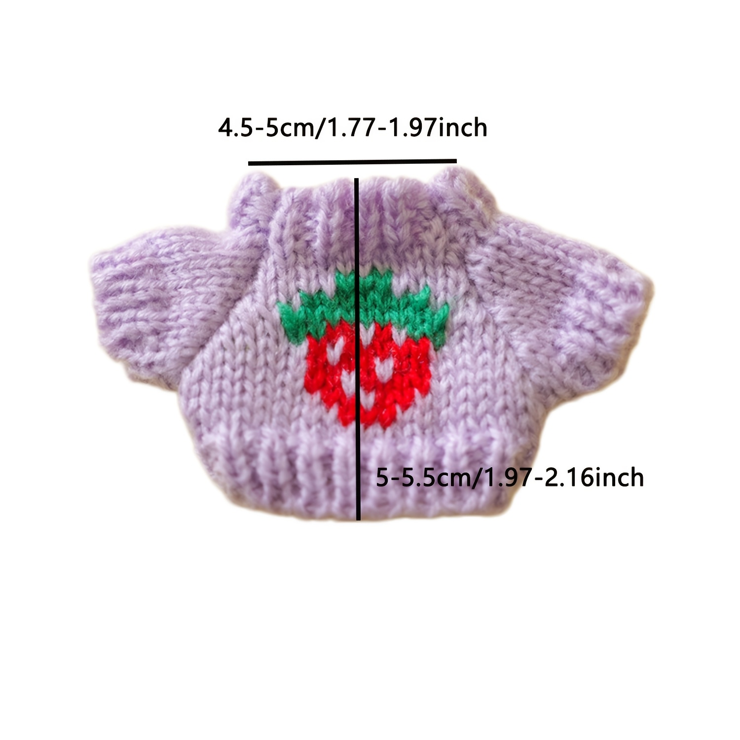 4pcs Mini Knitted Hamster Sweater, Strawberry Pattern