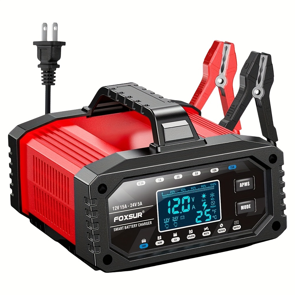 Chargeur De Batterie Lifepo4 à Arrêt Entièrement Automatique 12v 10a 24v 5a Chargeur De Batterie Au Plomb Intelligent à 7 étapes Pour Réparation D'impulsion Pour Gel Agm Efb